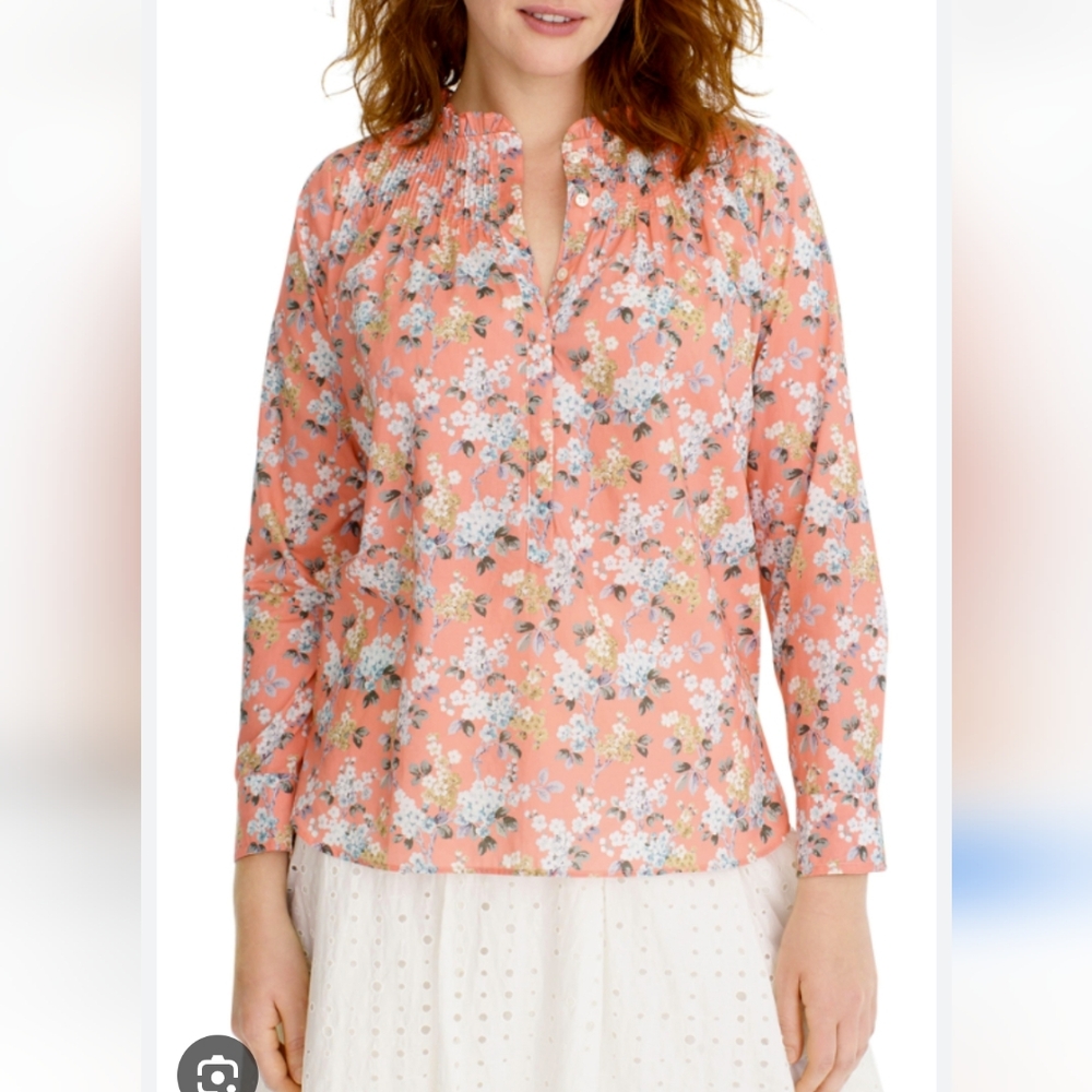 J. Crew Liberty Fabrics Josephine Ruffle Neck Floral Top